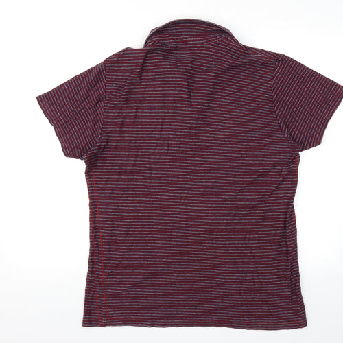 Acw85 Mens Red Check   Polo Size L