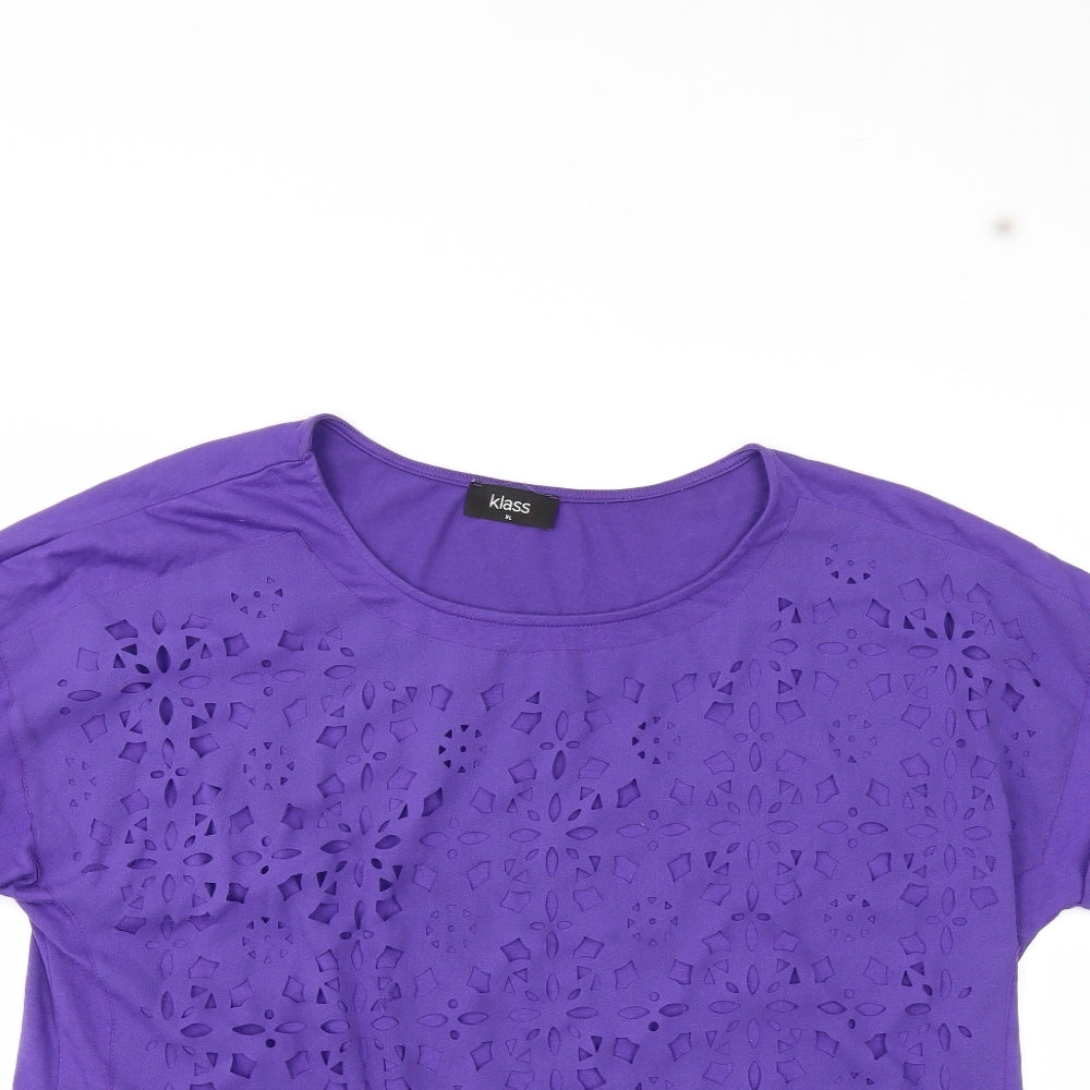 Klass Womens Purple   Basic T-Shirt Size XL