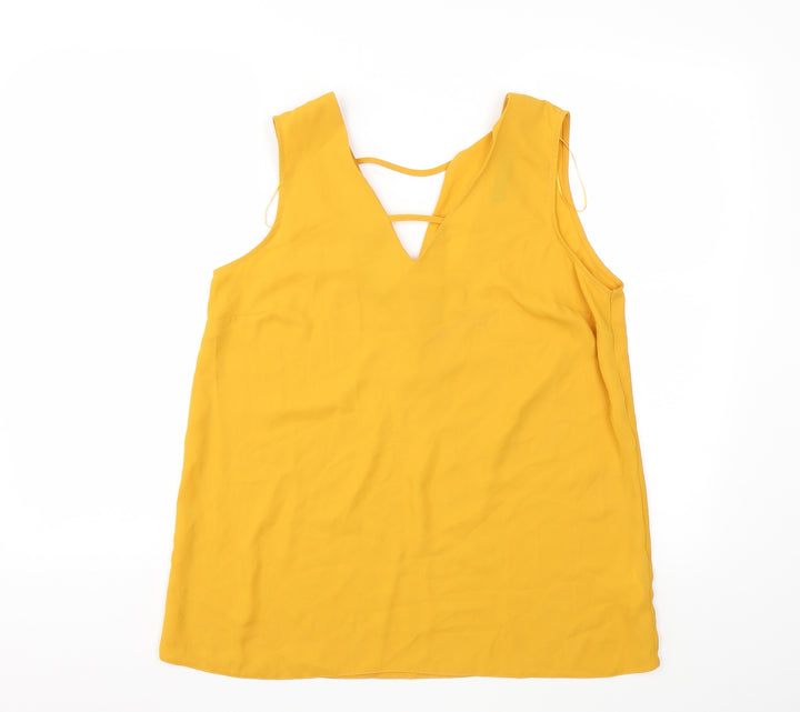 F&F Womens Yellow Tunic Blouse Size 12