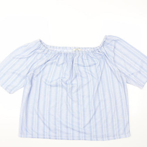 George Womens Blue Striped  Basic T-Shirt Size 20