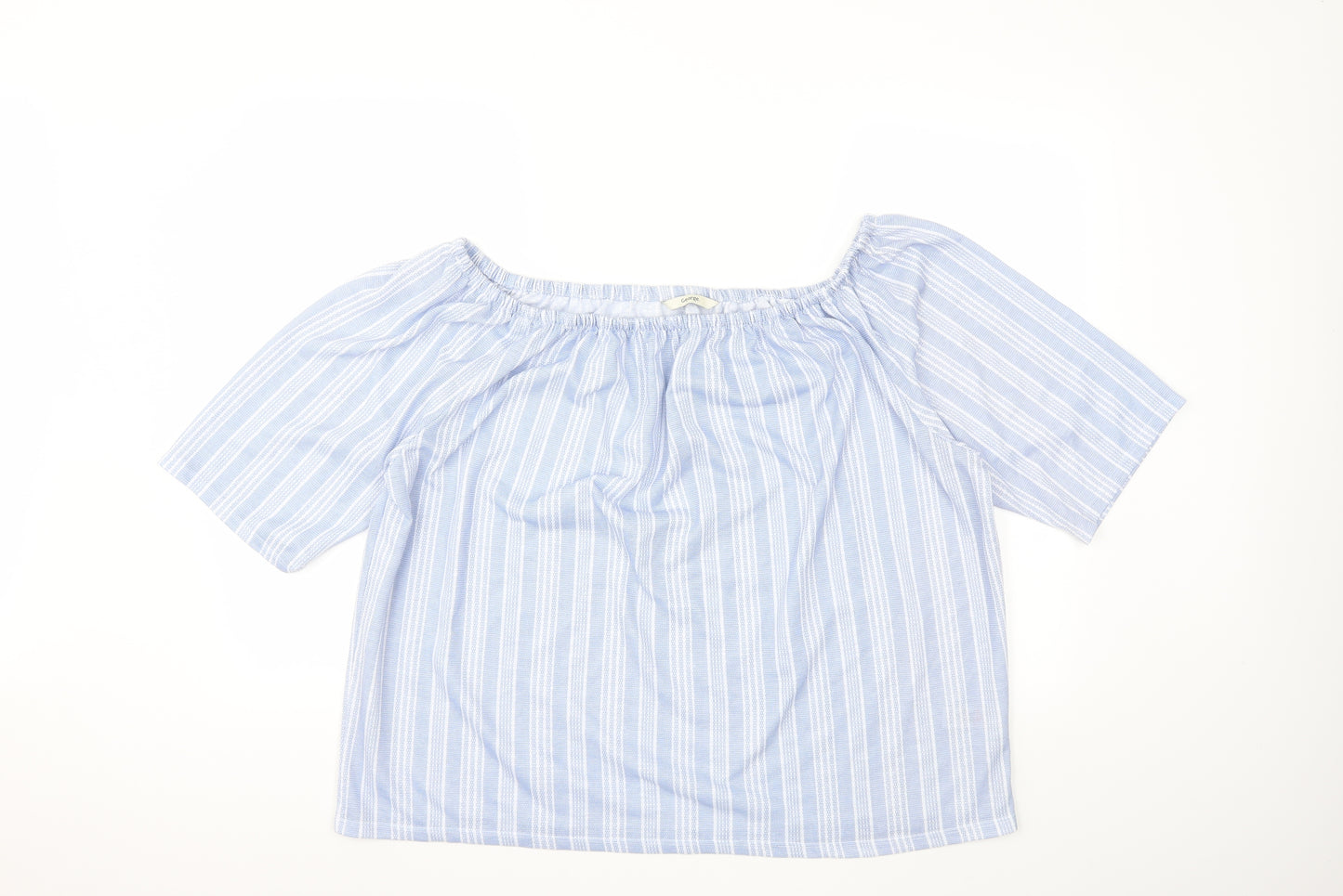 George Womens Blue Striped  Basic T-Shirt Size 20