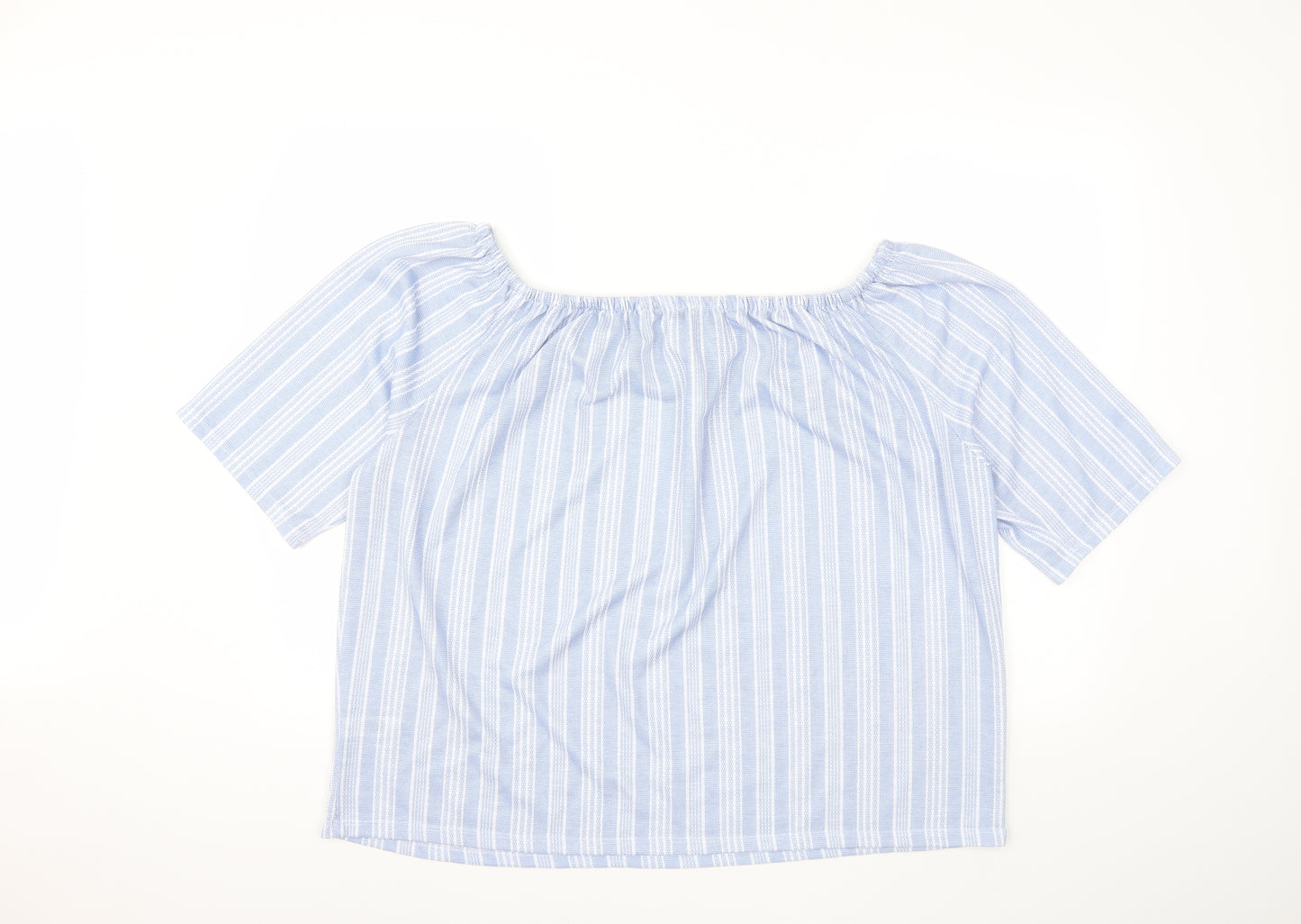 George Womens Blue Striped  Basic T-Shirt Size 20
