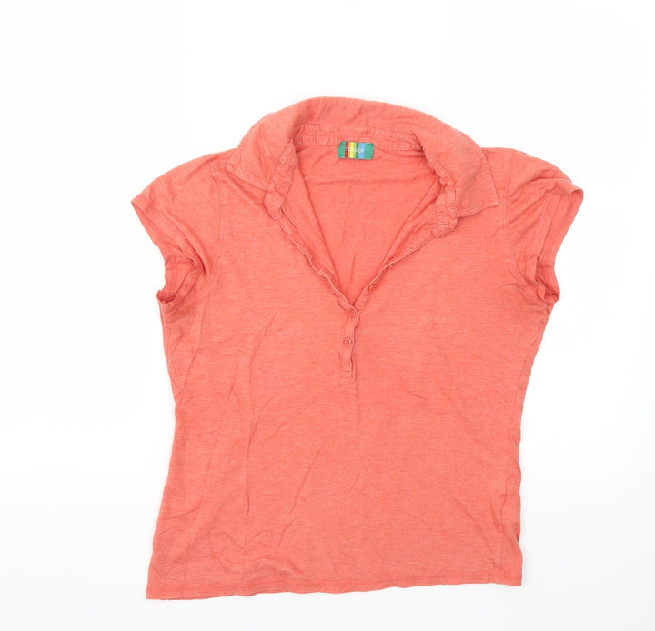Topshop Womens Orange Basic T-Shirt Size 14