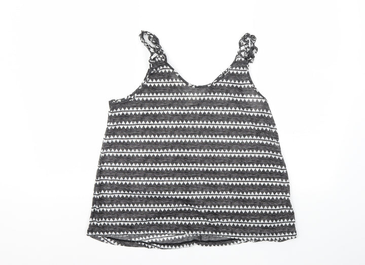 H&M Womens Grey Striped  Basic Tank Size S