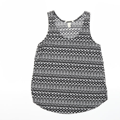 H&M Womens Black Geometric  Basic Tank Size S