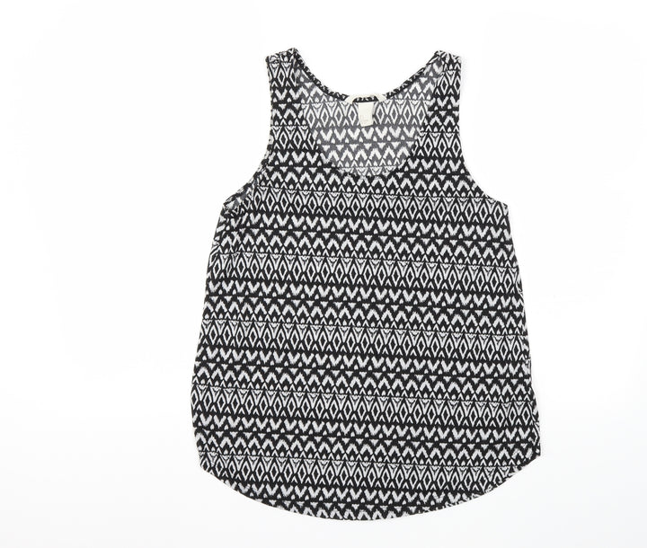 H&M Womens Black Geometric  Basic Tank Size S