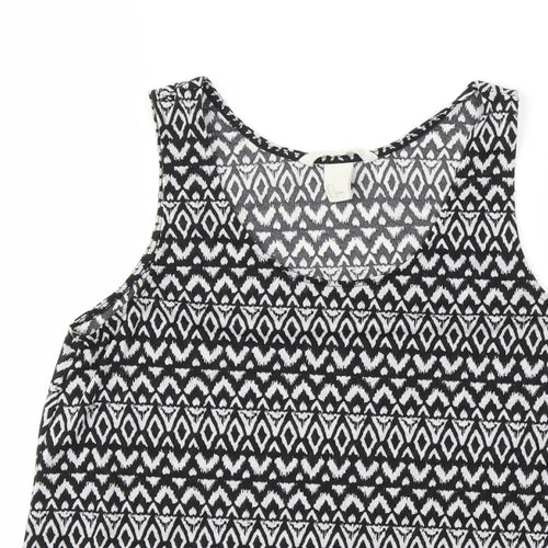 H&M Womens Black Geometric  Basic Tank Size S