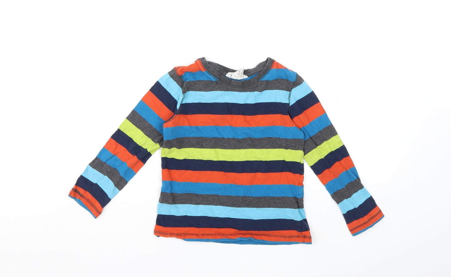 H&M Boys Blue Striped  Basic T-Shirt Size 3-4 Years