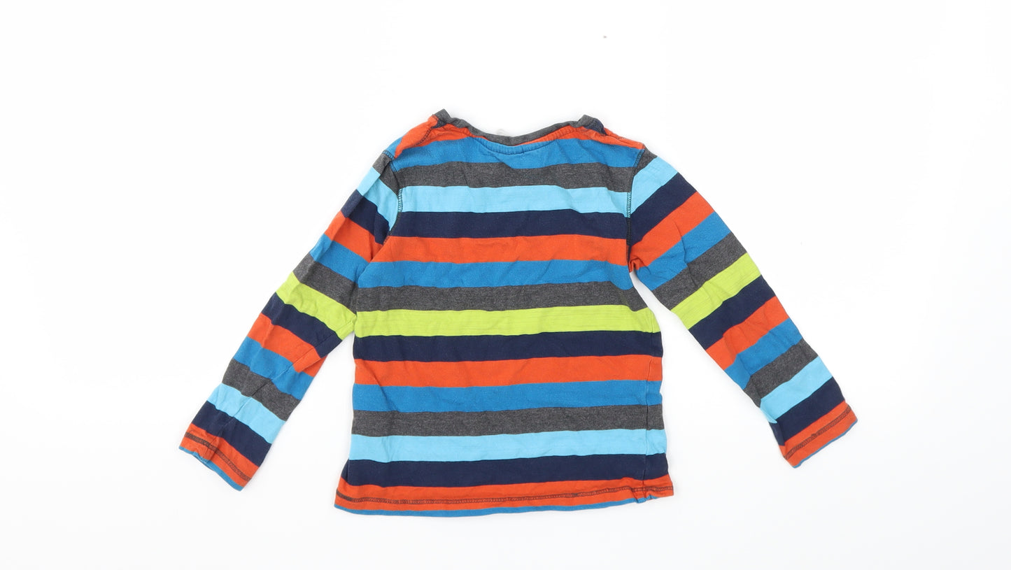 H&M Boys Blue Striped  Basic T-Shirt Size 3-4 Years