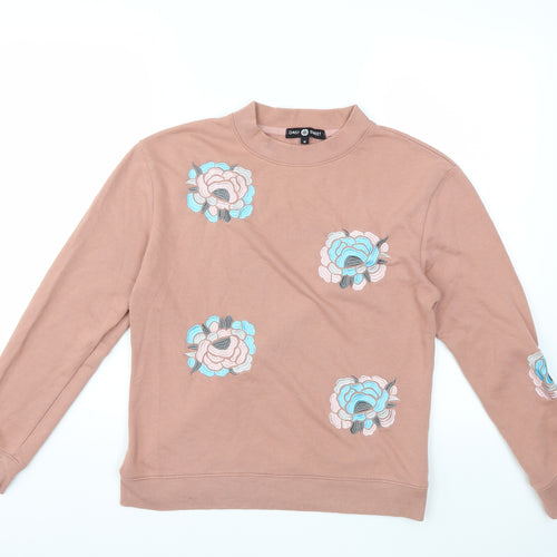Daisy Street Womens Pink Floral  Pullover Sweatshirt Size M
