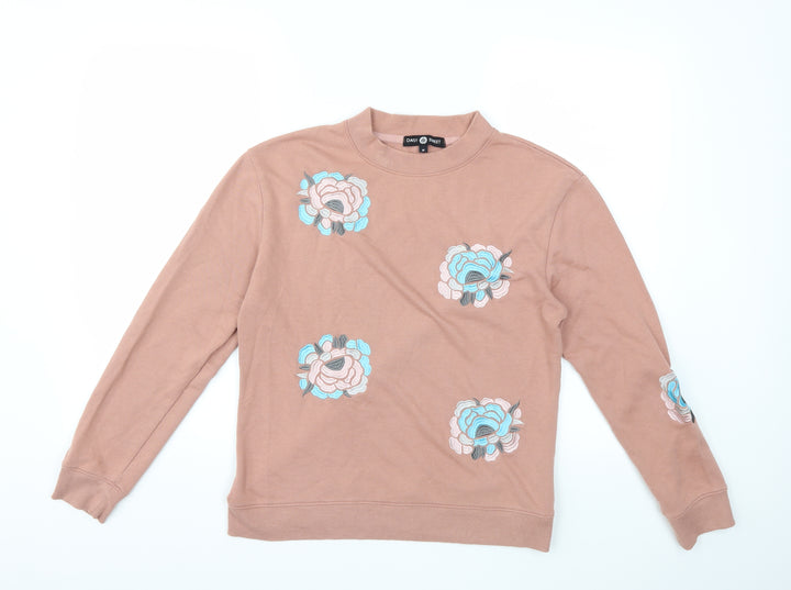Daisy Street Womens Pink Floral Pullover Sweatshirt Size M