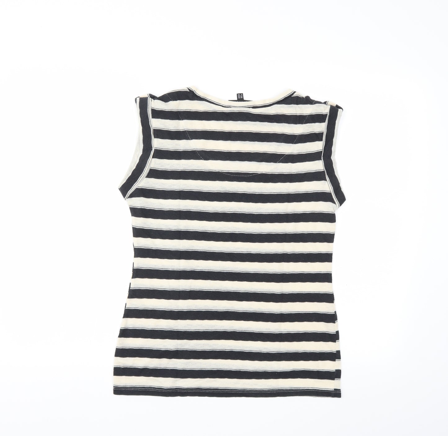 Warehouse Womens Beige Striped  Basic T-Shirt Size 10