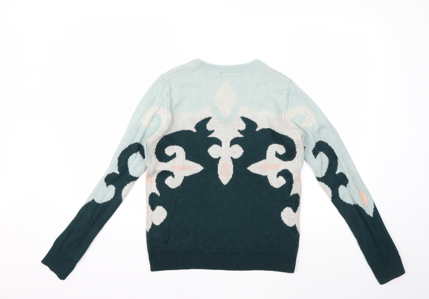 Topshop Womens Green  Knit Pullover Jumper Size 8