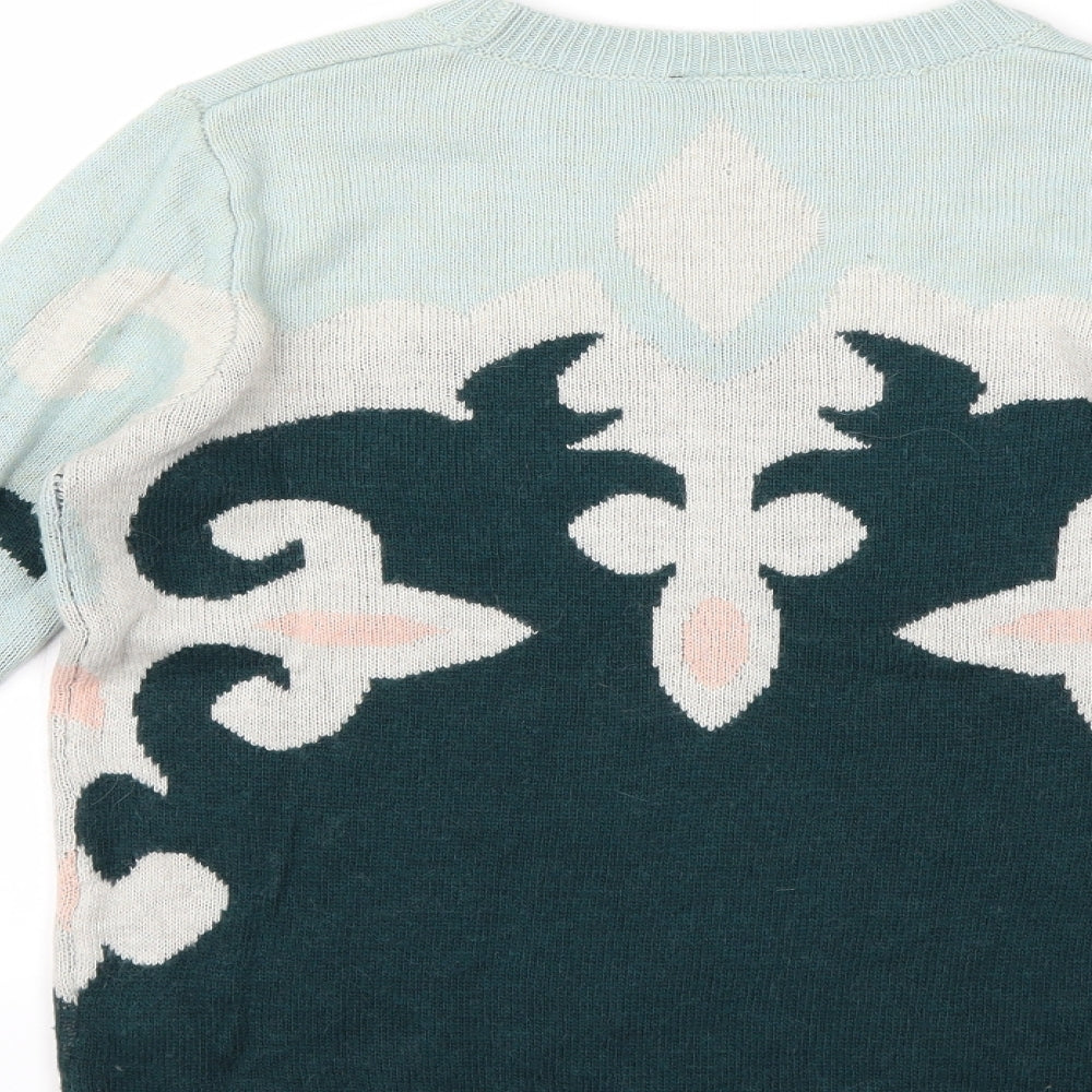Topshop Womens Green  Knit Pullover Jumper Size 8