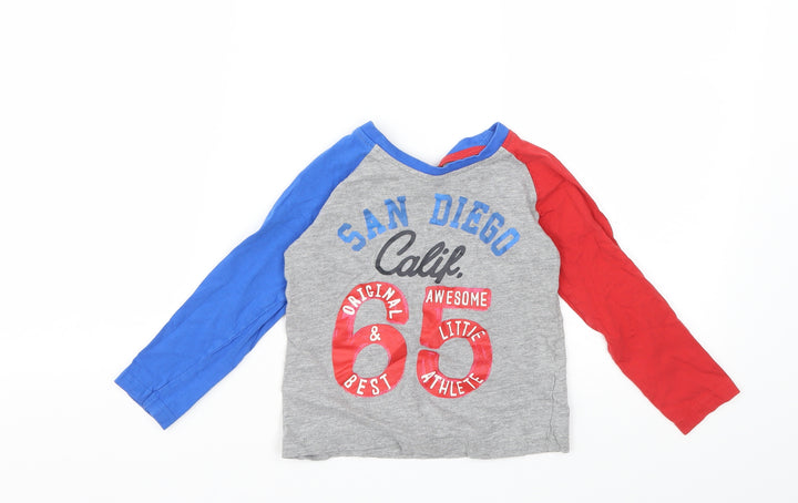 George Boys Grey Basic T-Shirt Size 2-3 Years - San Diego