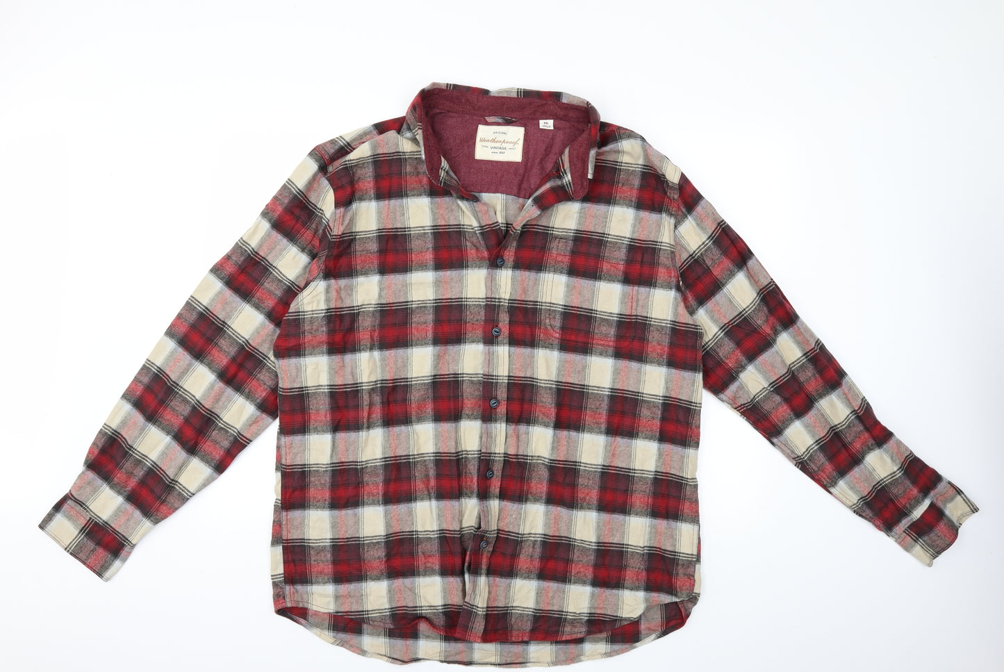 Preworn Mens Red Camouflage   Button-Up Size 2XL