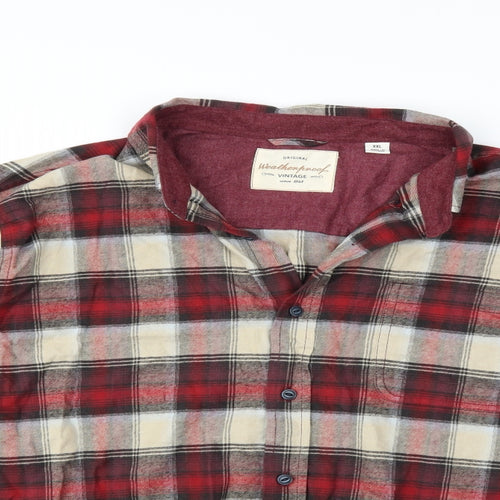 Preworn Mens Red Camouflage   Button-Up Size 2XL