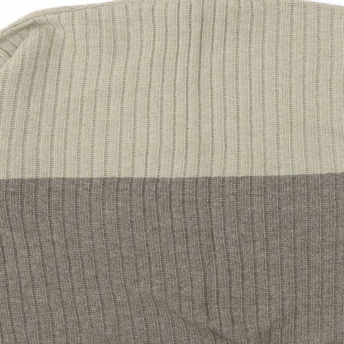 St.Micheal Mens Beige Striped Knit Pullover Jumper Size XL