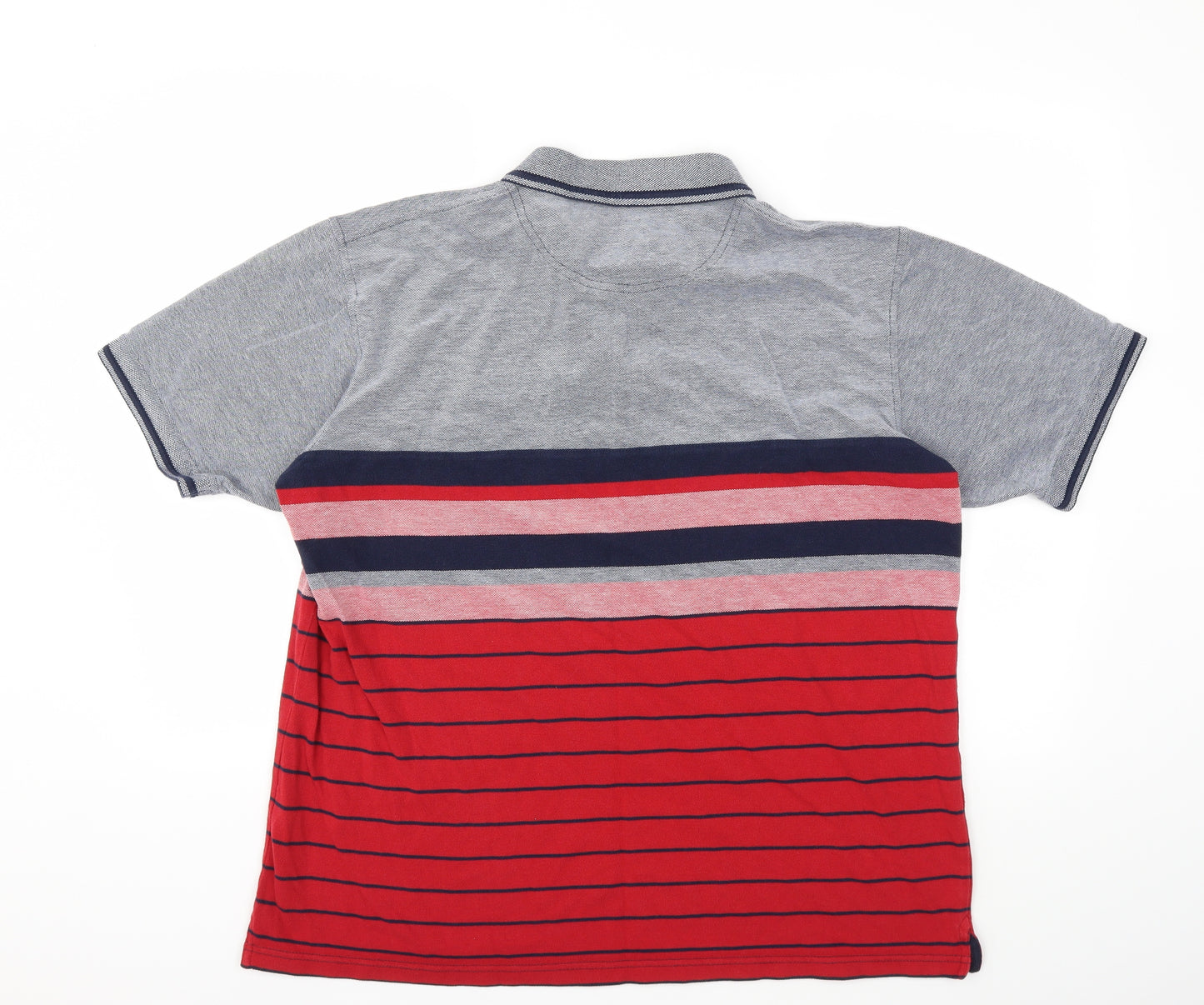 Cotton Traders Mens Grey Striped   Polo Size XL