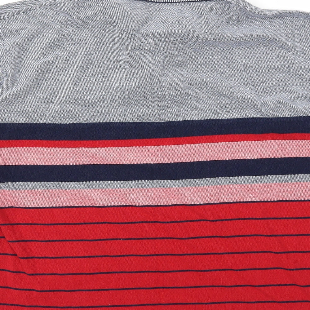 Cotton Traders Mens Grey Striped   Polo Size XL