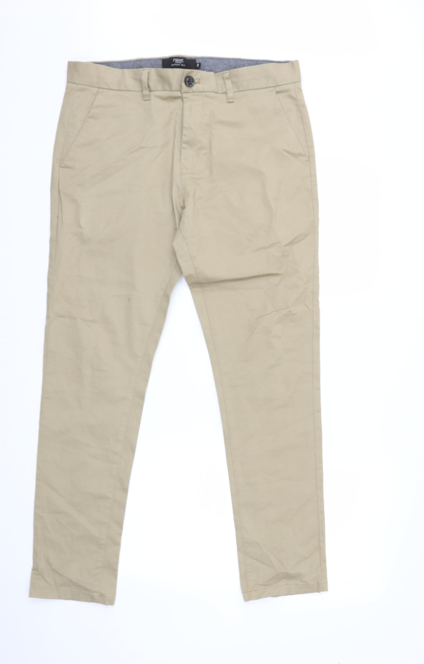 NEXT Mens Beige   Chino Trousers Size 34 in L29 in