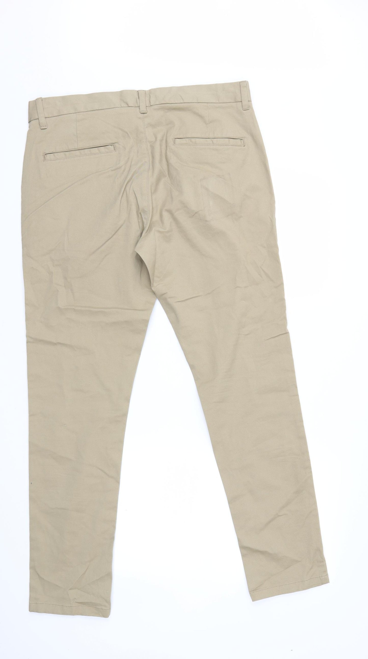 NEXT Mens Beige   Chino Trousers Size 34 in L29 in