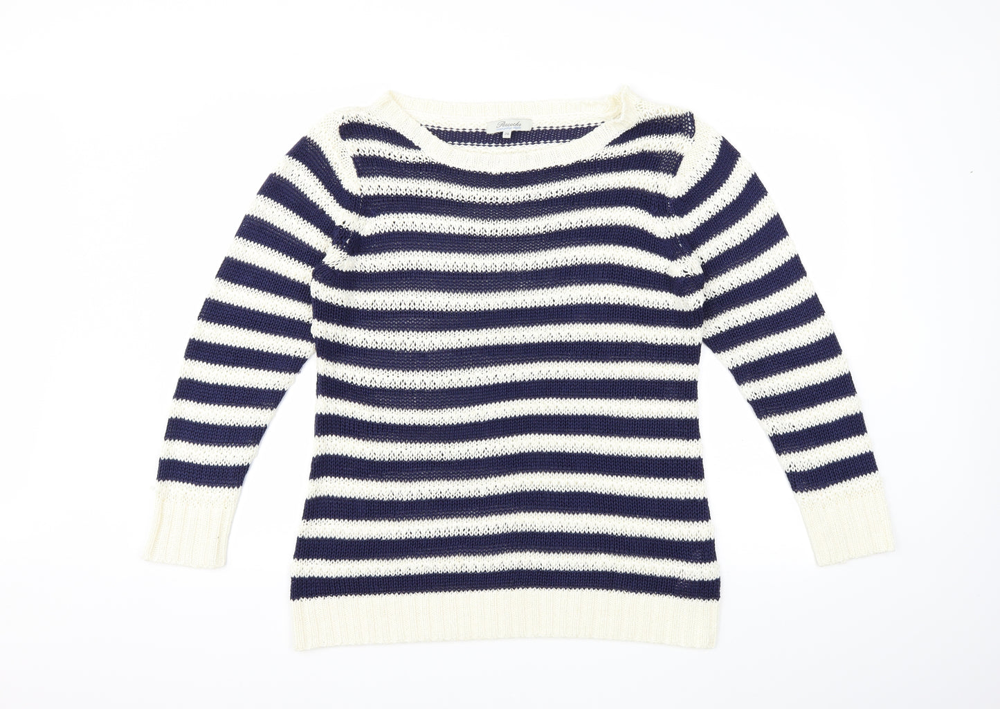 Peacocks Womens Blue Striped Knit Pullover Jumper Size 20