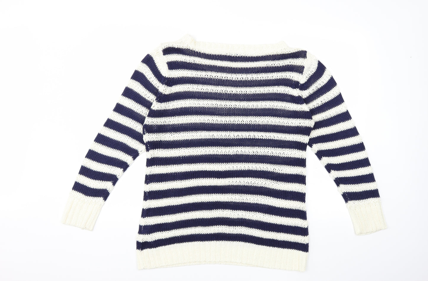 Peacocks Womens Blue Striped Knit Pullover Jumper Size 20