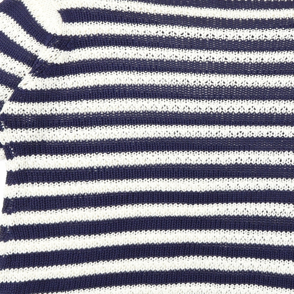 Peacocks Womens Blue Striped Knit Pullover Jumper Size 20