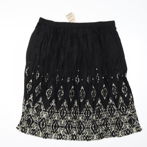 Damart Womens Black Floral  Peasant Skirt Size 24