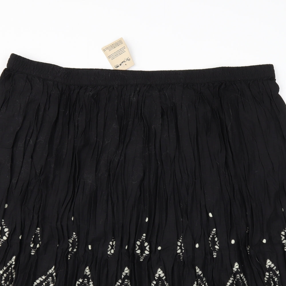 Damart Womens Black Floral  Peasant Skirt Size 24