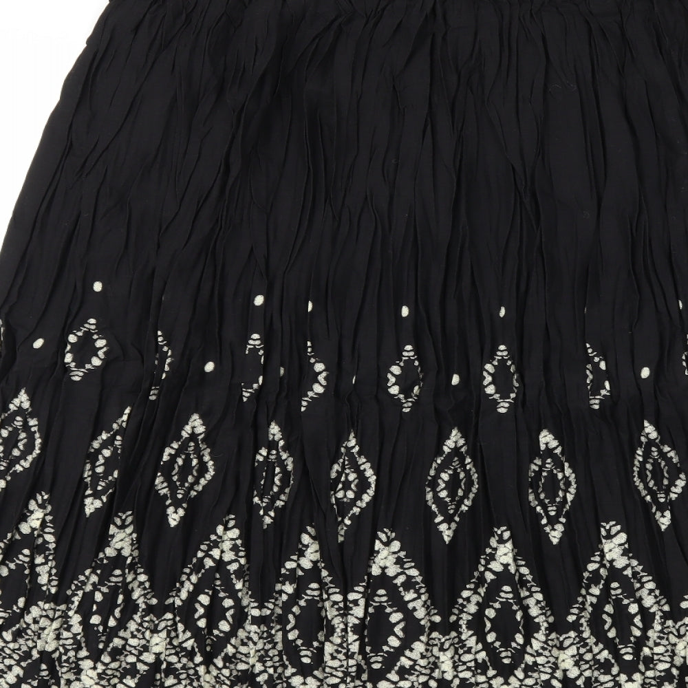 Damart Womens Black Floral  Peasant Skirt Size 24