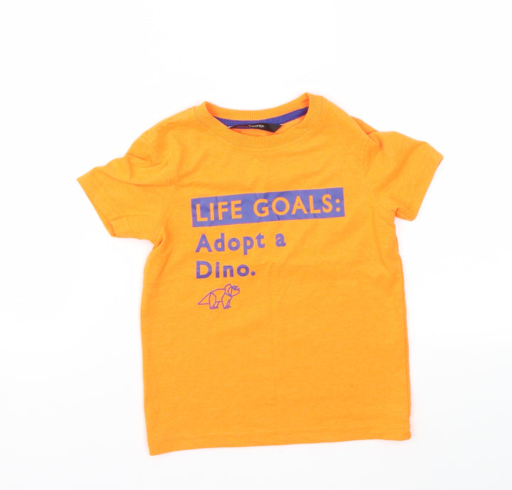 George Boys Orange Basic T-Shirt Size 2-3 Years