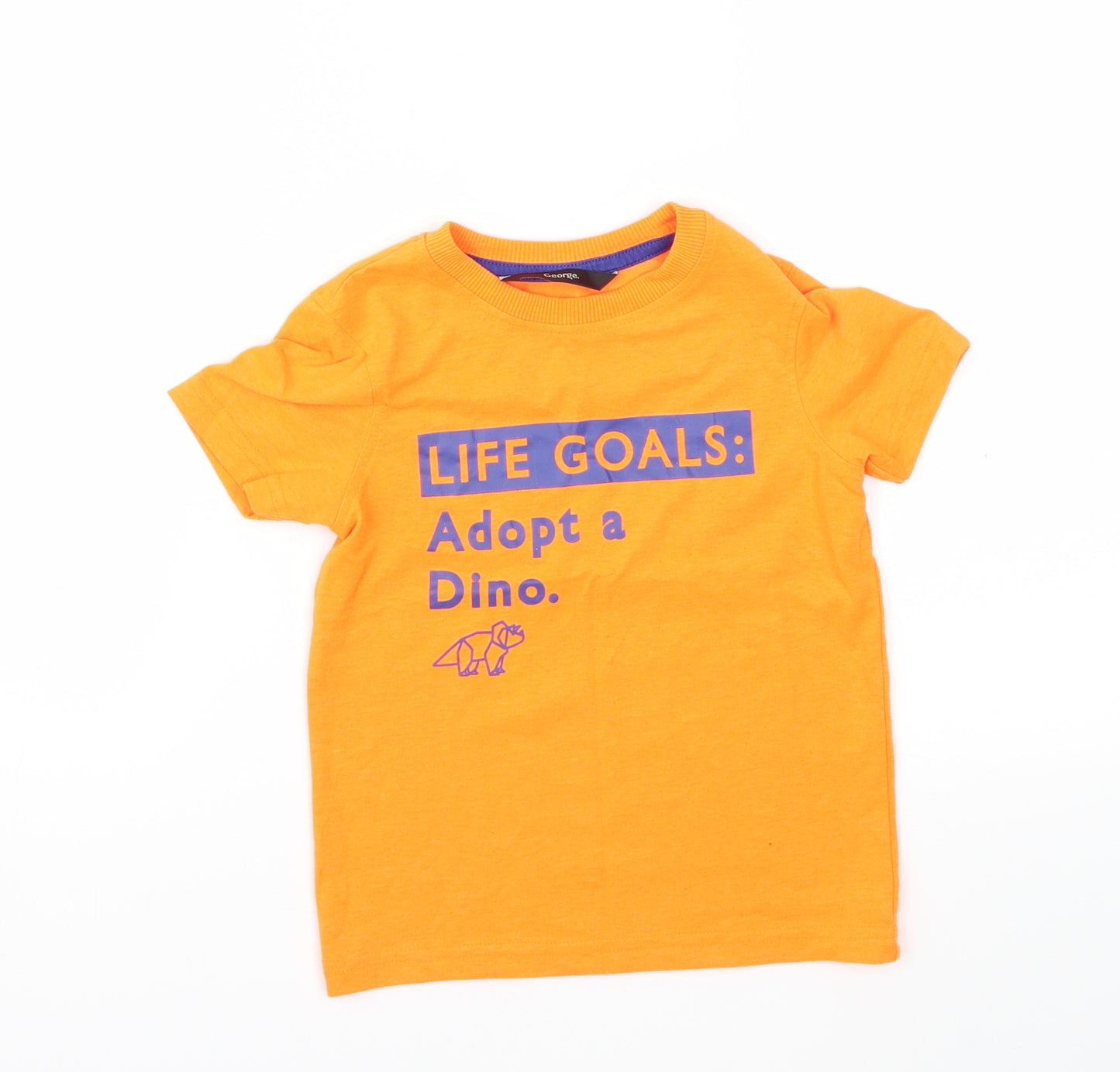 George Boys Orange   Basic T-Shirt Size 2-3 Years