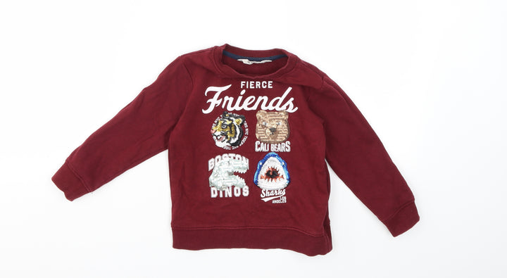 H&M Girls Red   Pullover Sweatshirt Size 3-4 Years