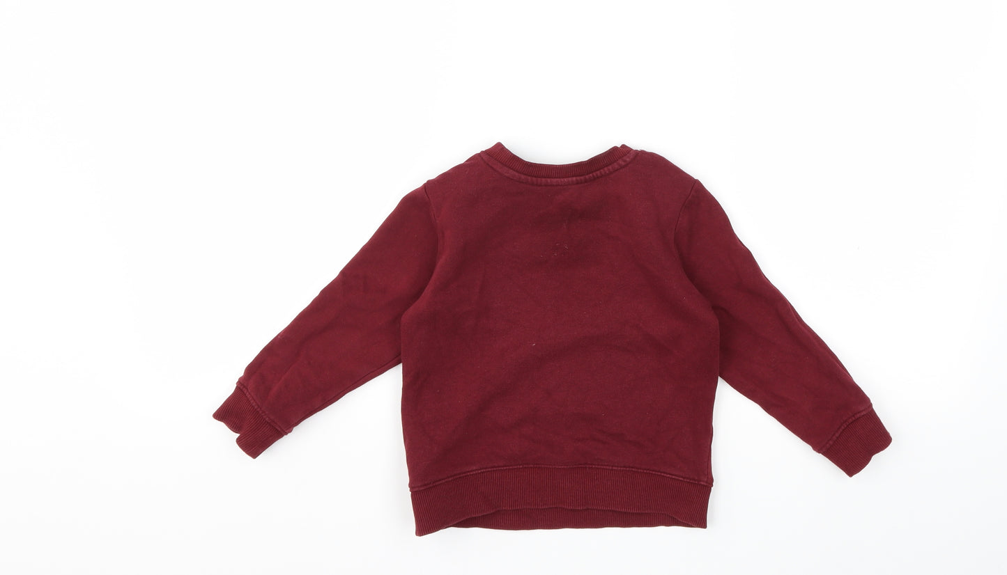 H&M Girls Red   Pullover Sweatshirt Size 3-4 Years