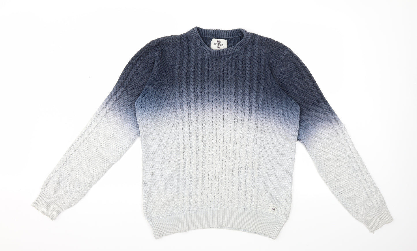 Bellfield Mens Grey  Knit Pullover Jumper Size M