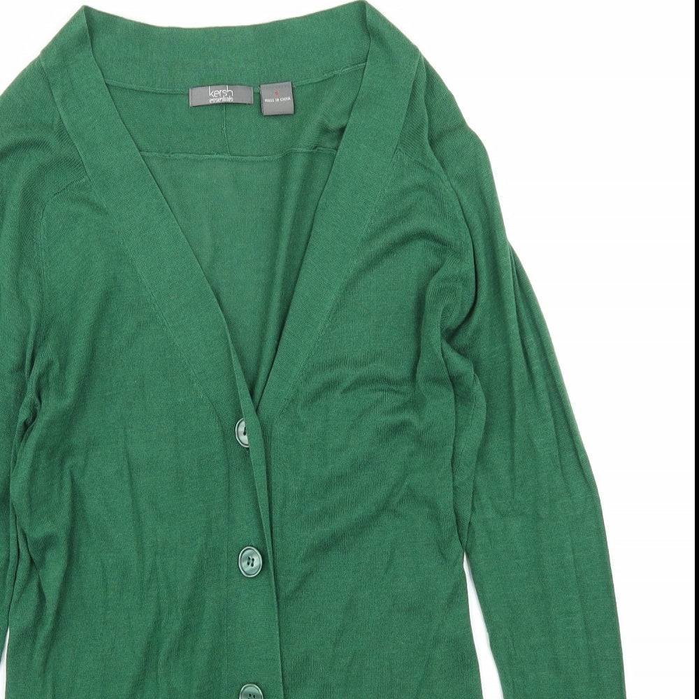 Kersh Womens Green  Knit Cardigan Jumper Size S