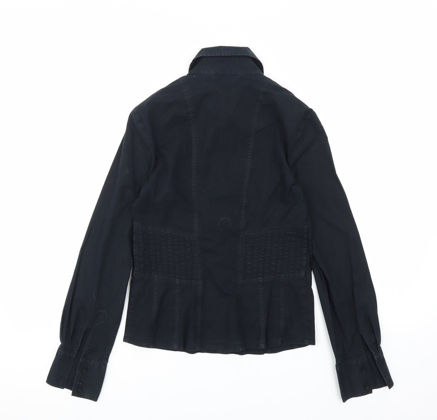 NEXT Womens Black  Woven Basic Button-Up Size 8