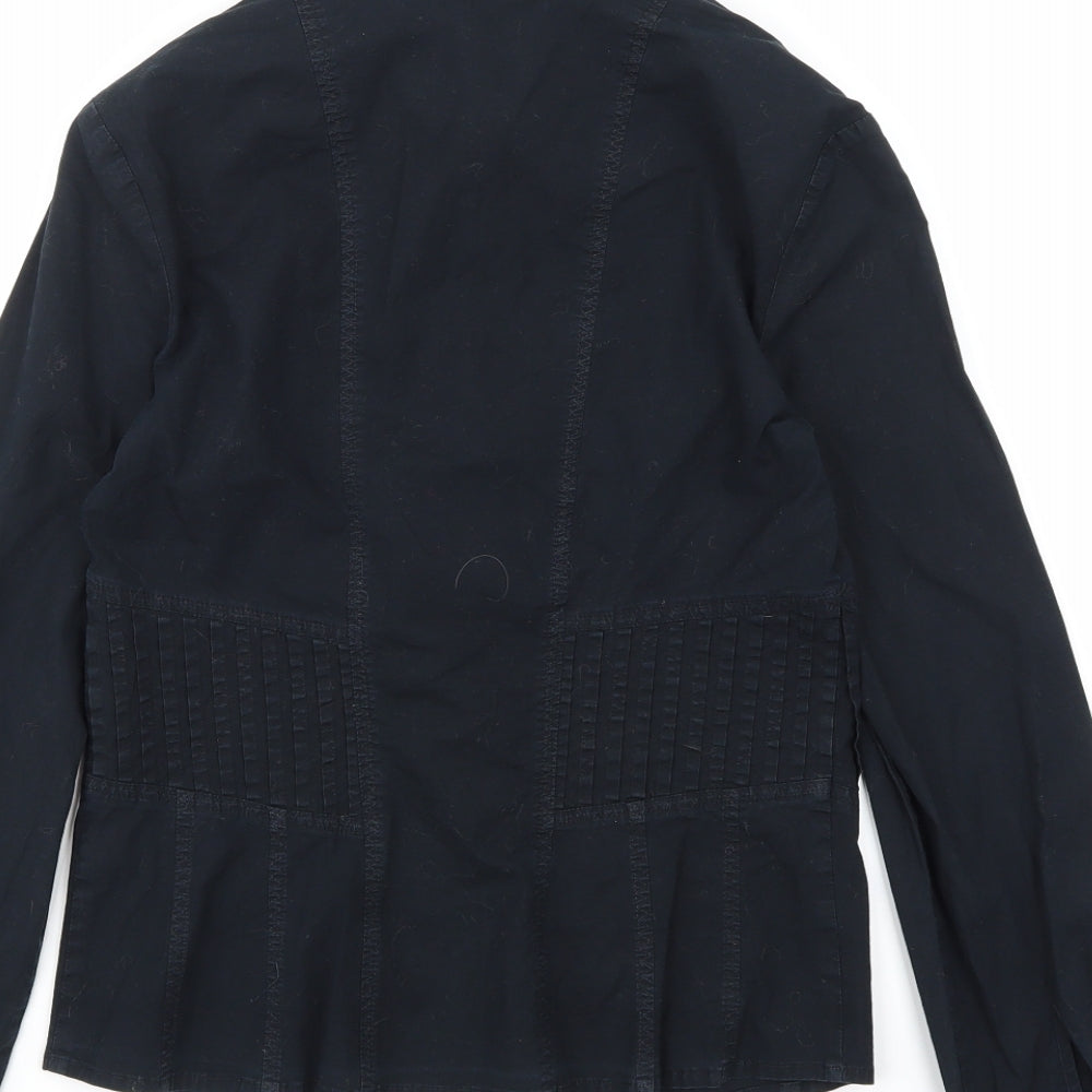 NEXT Womens Black  Woven Basic Button-Up Size 8