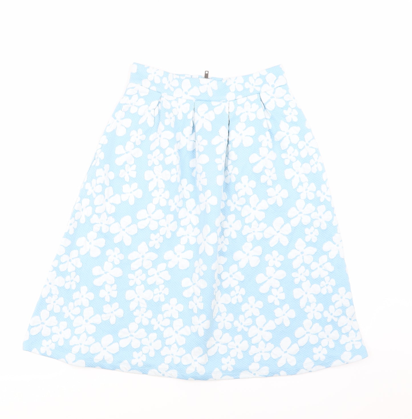 First and i Womens Blue Floral  A-Line Skirt Size S
