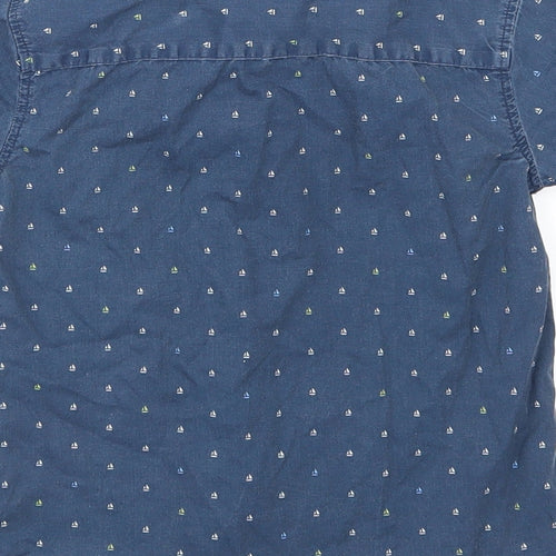 George Boys Blue  Woven Basic Button-Up Size 4-5 Years  - boat print