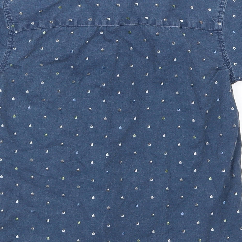 George Boys Blue  Woven Basic Button-Up Size 4-5 Years  - boat print