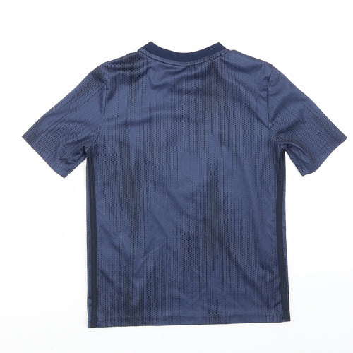 adidas Boys Blue Striped  Basic T-Shirt Size 9-10 Years  - Manchester United Football club
