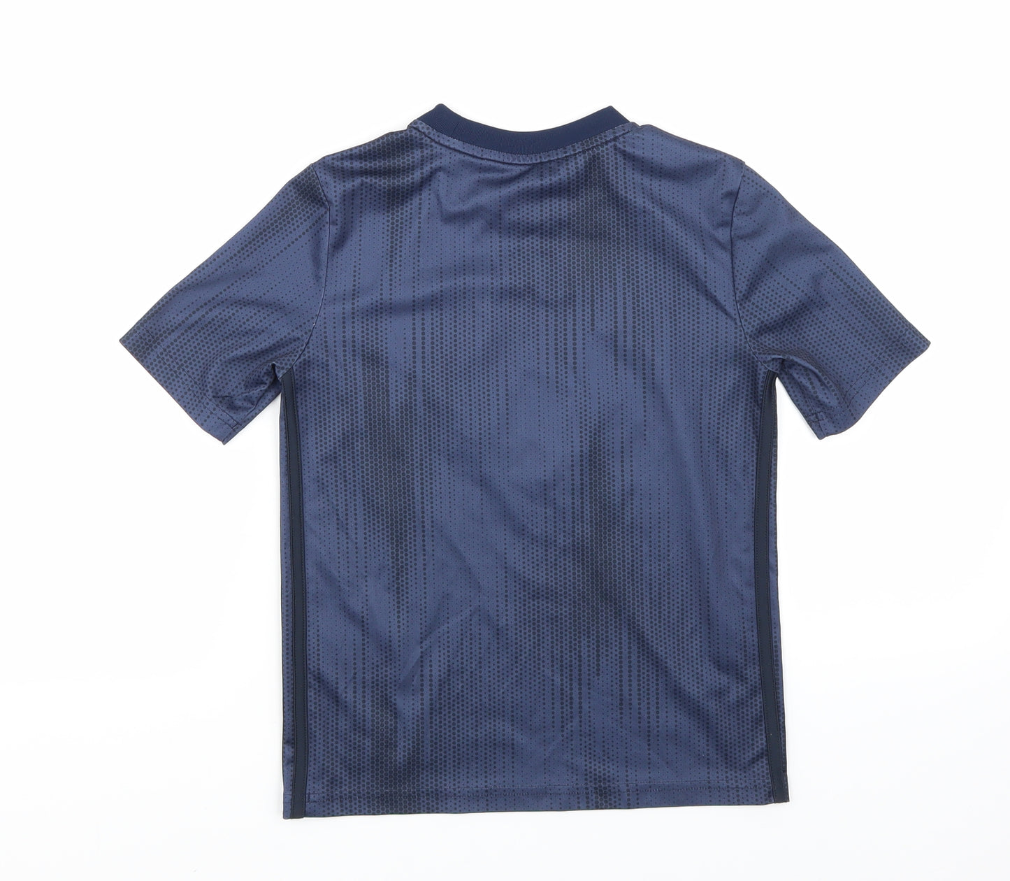 adidas Boys Blue Striped  Basic T-Shirt Size 9-10 Years  - Manchester United Football club