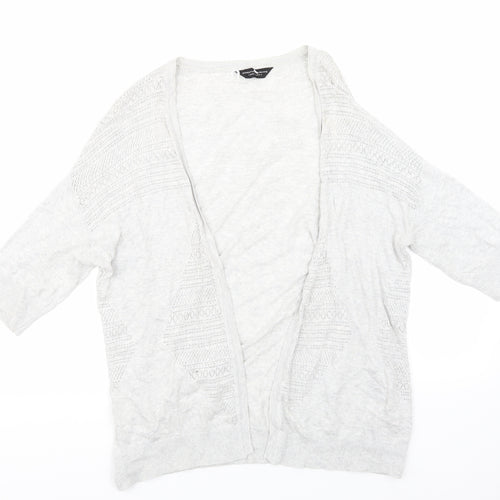 Dorothy Perkins Womens Grey  Knit Cardigan Jumper Size L  -