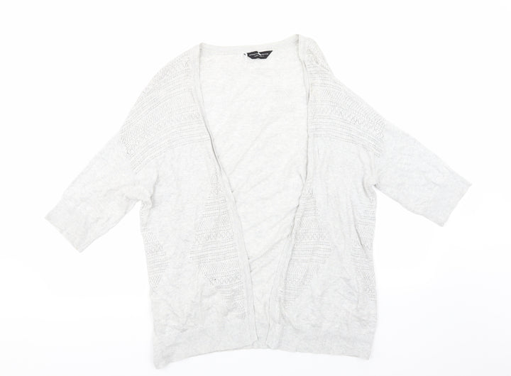 Dorothy Perkins Womens Grey Knit Cardigan Jumper Size L -