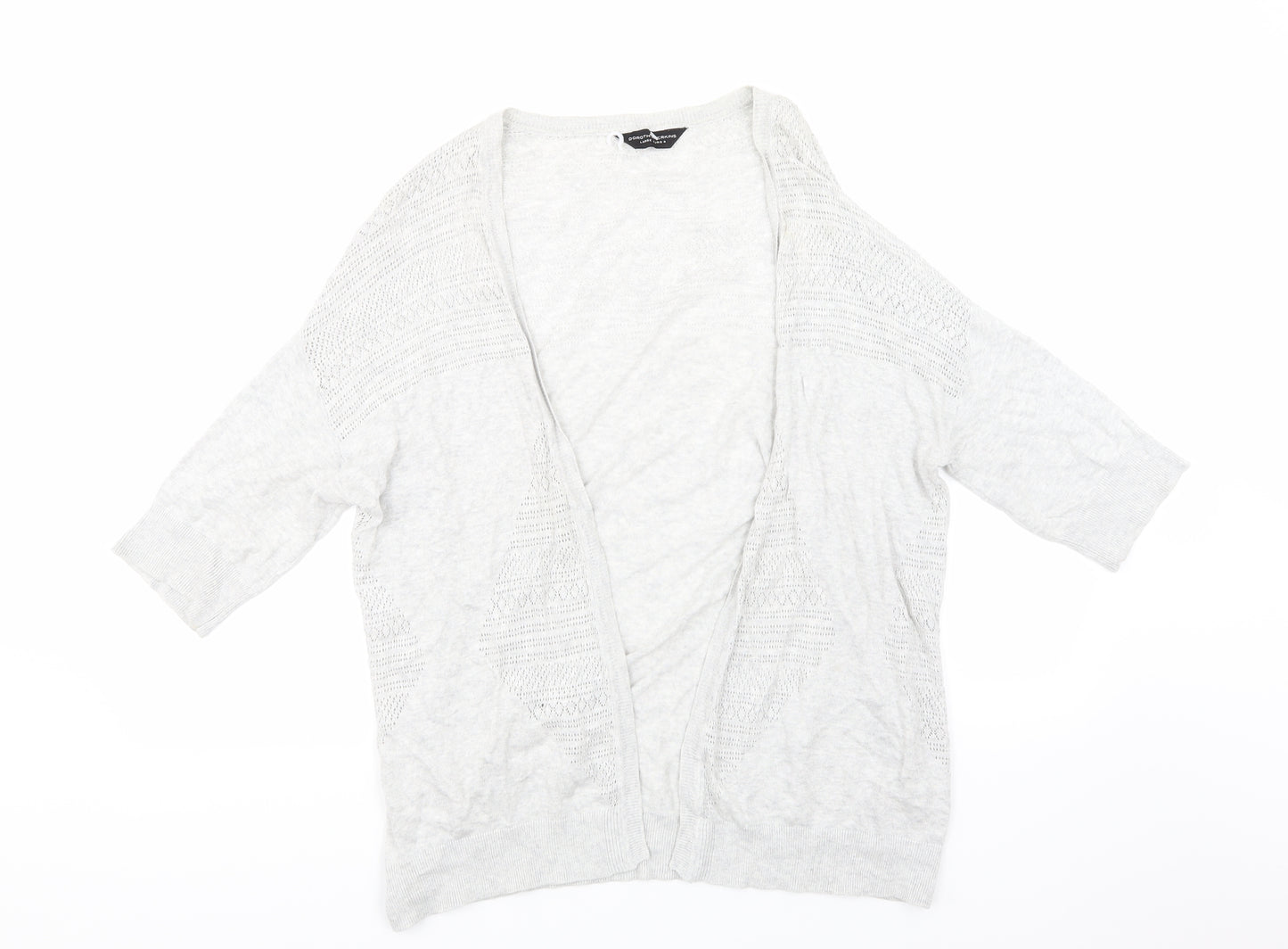 Dorothy Perkins Womens Grey  Knit Cardigan Jumper Size L  -