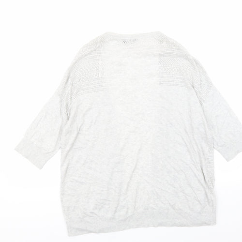 Dorothy Perkins Womens Grey  Knit Cardigan Jumper Size L  -