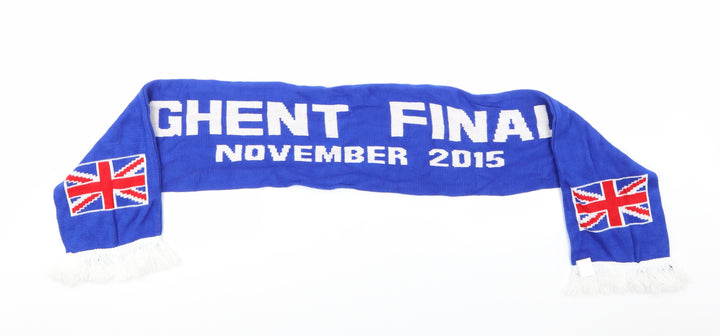 Preworn Unisex Blue Knit Rectangle Scarf Scarf One Size - Ghent Final 2015